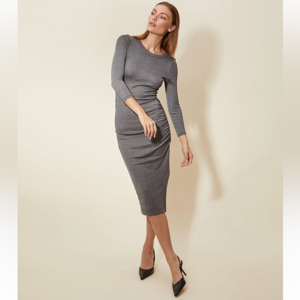MICHAEL STARS NWOT CHRISTINA SHINE MIDI DRESS - Picture 3 of 8